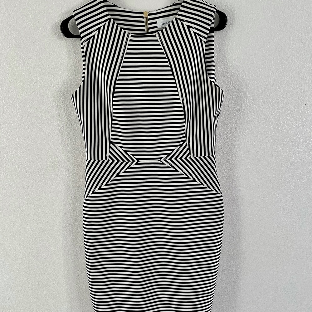 Calvin Klein striped bodycon dress